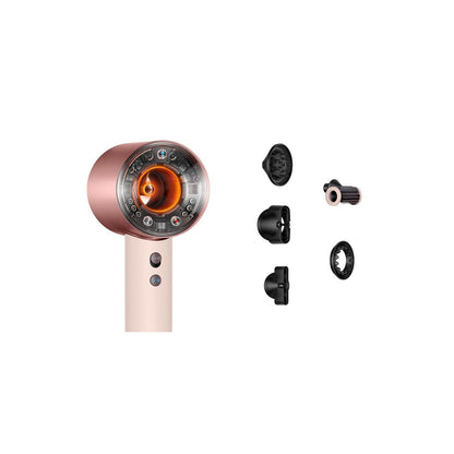Dyson Supersonic Nural in Keramik Pink mit fünf Aufsätzen
