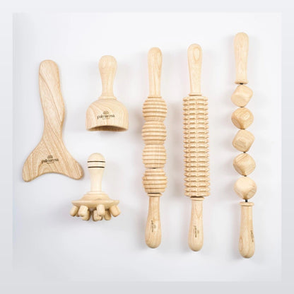 Sechsteiliges Körper-Set der Maderotherapie aus Holz