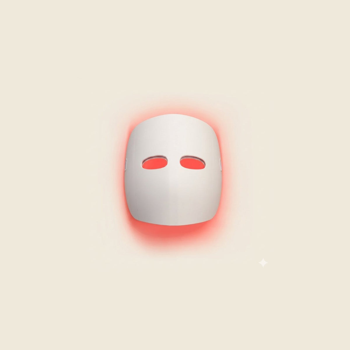 TheraFace Mask Glo mit rotem Licht in der Frontansicht