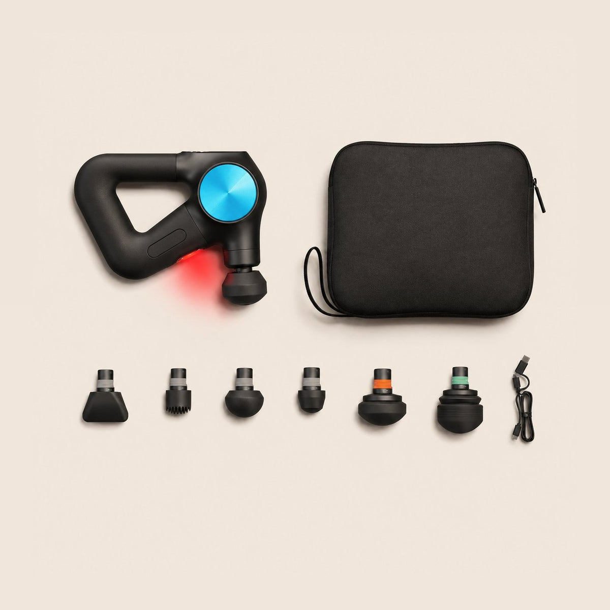 Theragun PRO Plus mit fünf Aufsätzen und Transporttasche