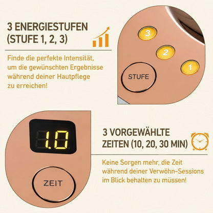 Energiestufen und Zeiteinstellungen des Uaike RF Geräts