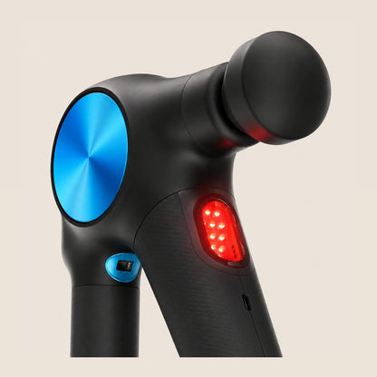 Nahaufnahme des LED-Behandlungskopfs der Theragun PRO Plus