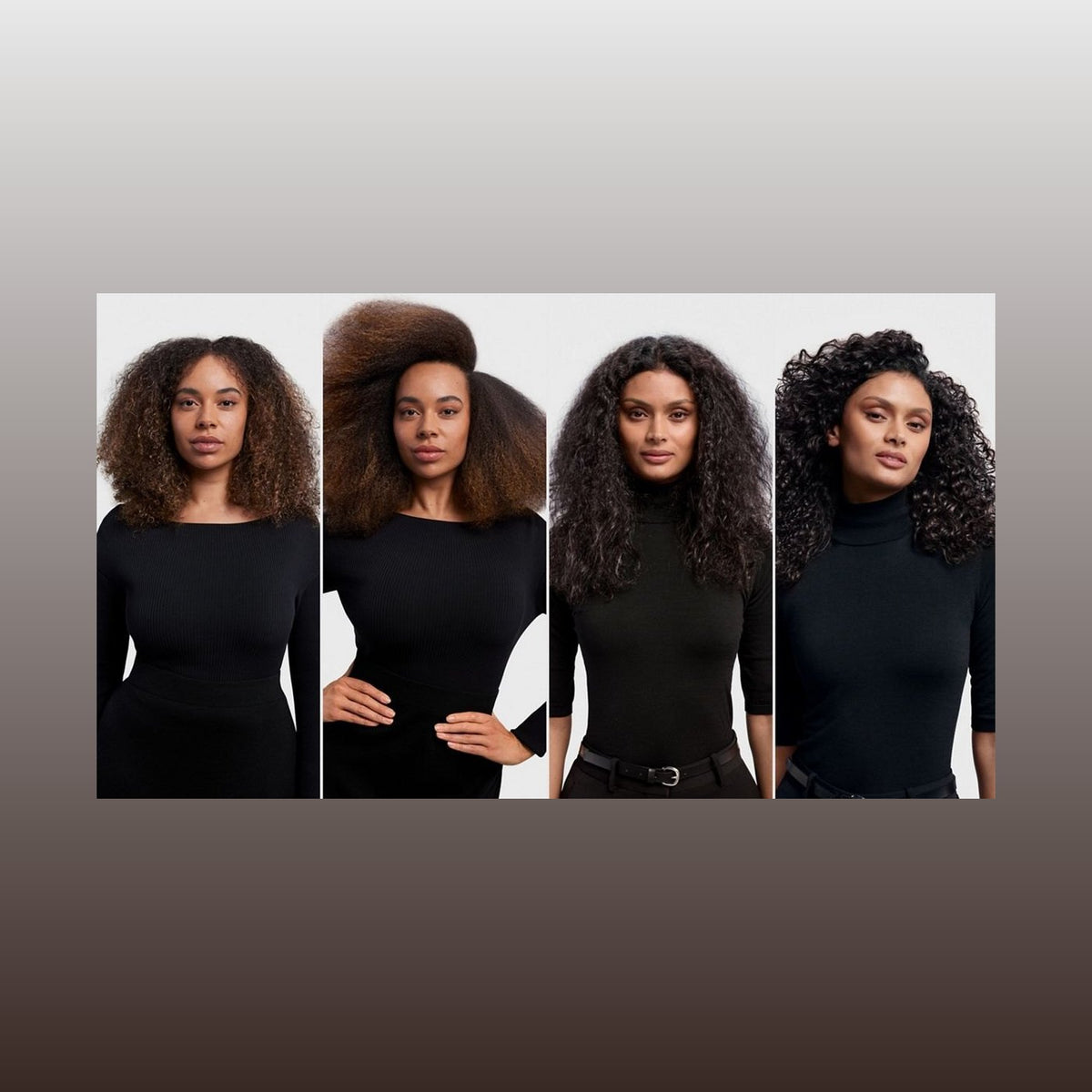 Vier Frisurenergebnisse mit dem Dyson Airwrap i.d. Curly+Coily