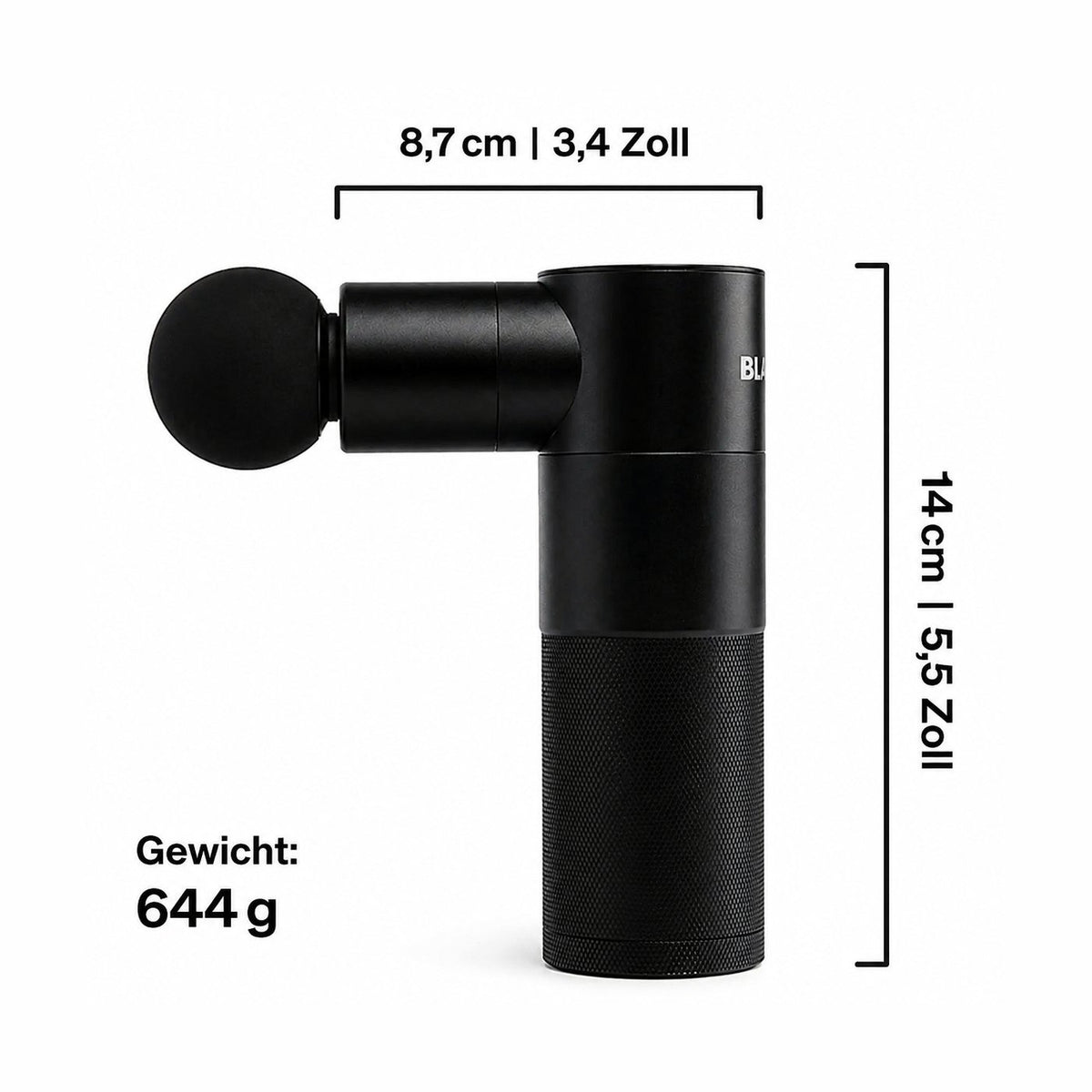 Maße und Gewicht der Blackroll Faszienpistole