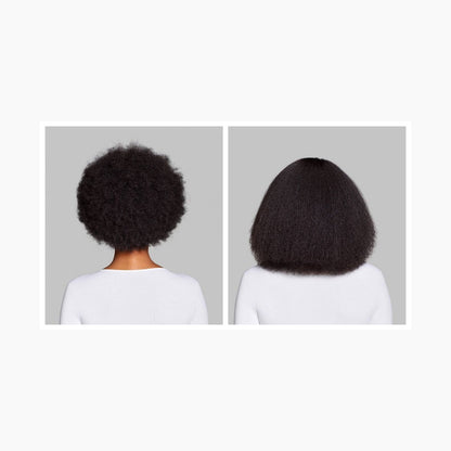 Krauses Haar vor und nach dem Styling mit dem Airwrap Co-anda2x