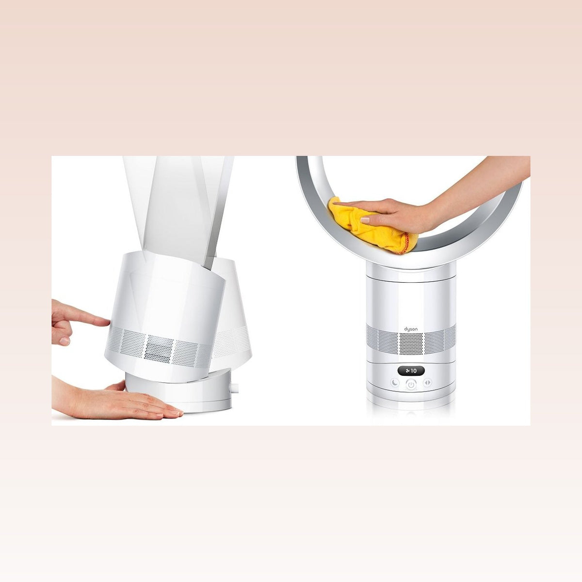 Reinigung des Dyson Cool CF1 mit einem Tuch