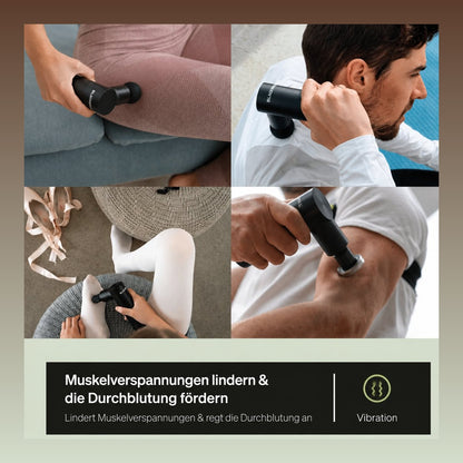 Blackroll Faszienpistole bei der Anwendung am Bein